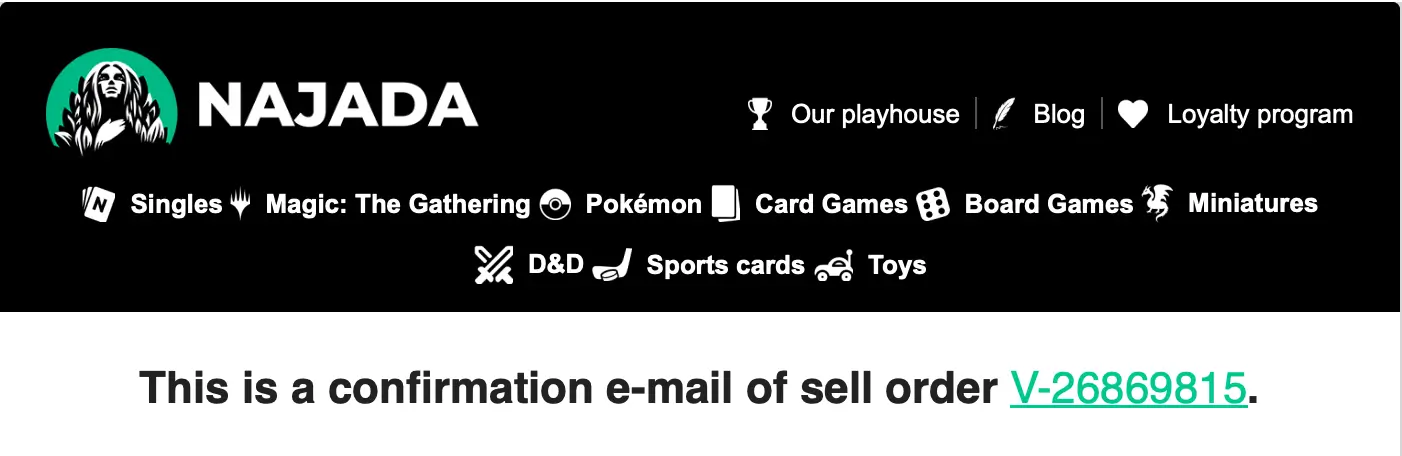 Confirmation email